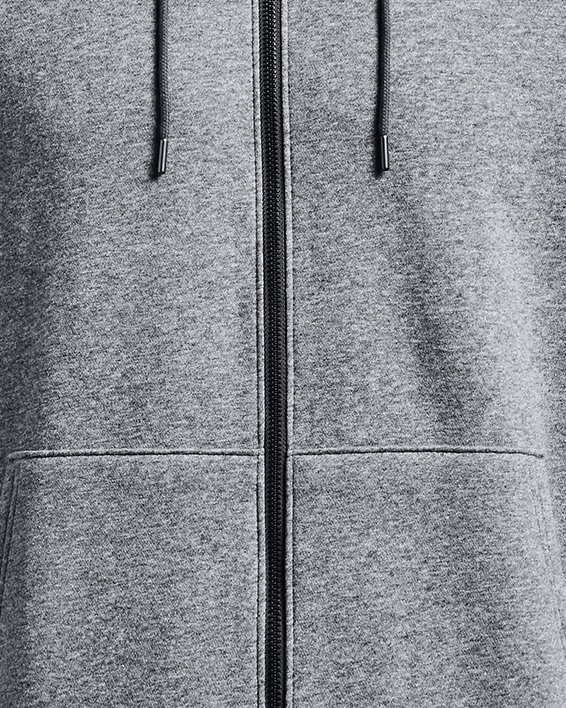 Sweat à capuche entièrement zippé UA Essential Fleece pour homme, Gray, pdpMainDesktop image number 4
