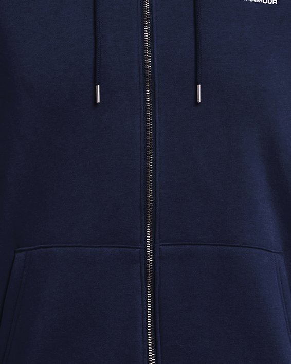 Sweat à capuche entièrement zippé UA Essential Fleece pour homme, Blue, pdpMainDesktop image number 4