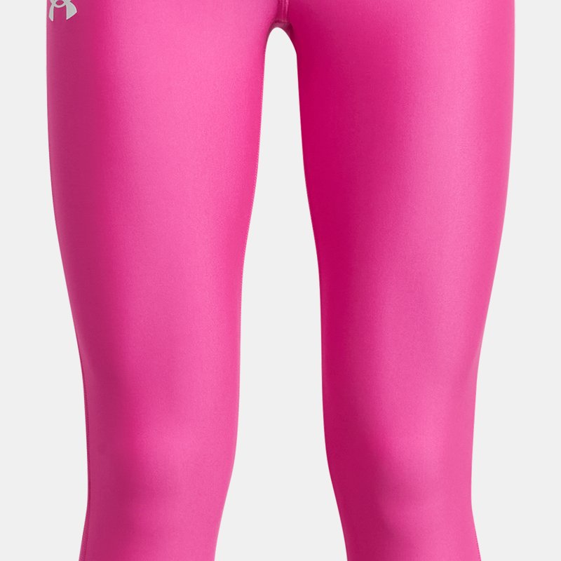 Under Armour Girls' HeatGear® Ankle Crop Rebel Pink / White YSM (127 - 137 cm)