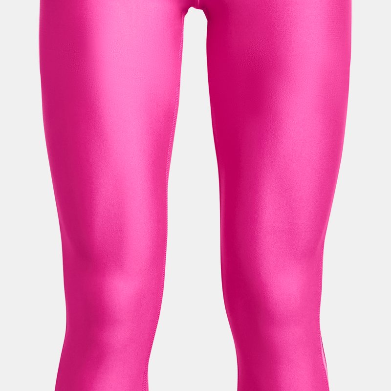 Under Armour Girls' HeatGear® Leggings Rebel Pink / White YLG (149 - 160 cm)