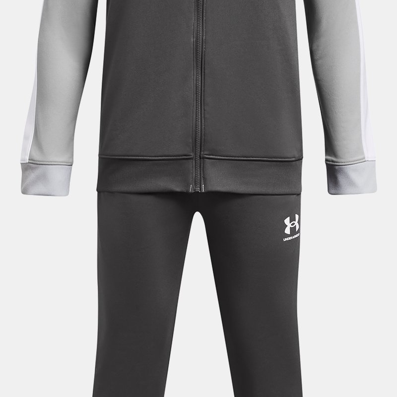 Boys'  Under Armour  Knit Colorblock Tracksuit Castlerock / Mod Gray / White YLG (59 - 63 in)