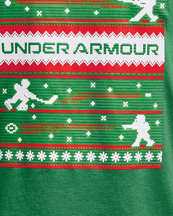 Boys' UA Holiday Sports Sweater Short Sleeve, Green, pdpMainDesktop image number 0