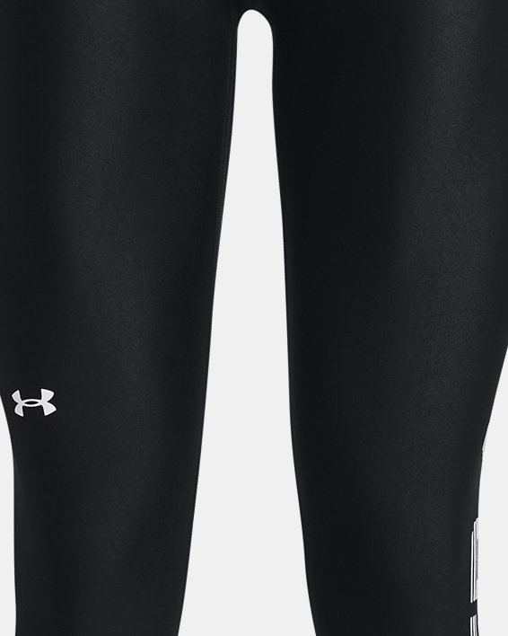Under Armour Size XL Black Gray Heatgear Fitted Reflect Printed Ankle  Leggings