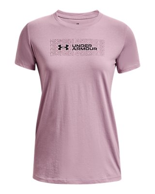 여성 UA 리피트 워드마크 웨이브 반팔 image number 4