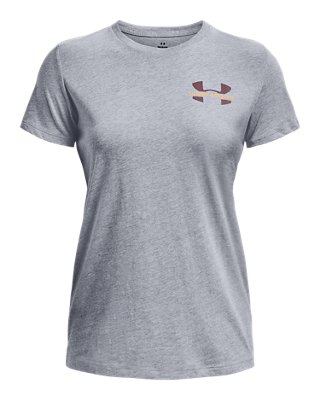 Women's UA Left Chest Logo Short Sleeve, Gray, pdpMainDesktop image number 4