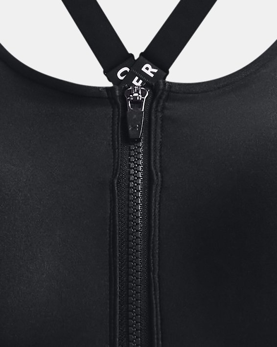 Women's UA Infinity High Zip Sports Bra in Black image number 4