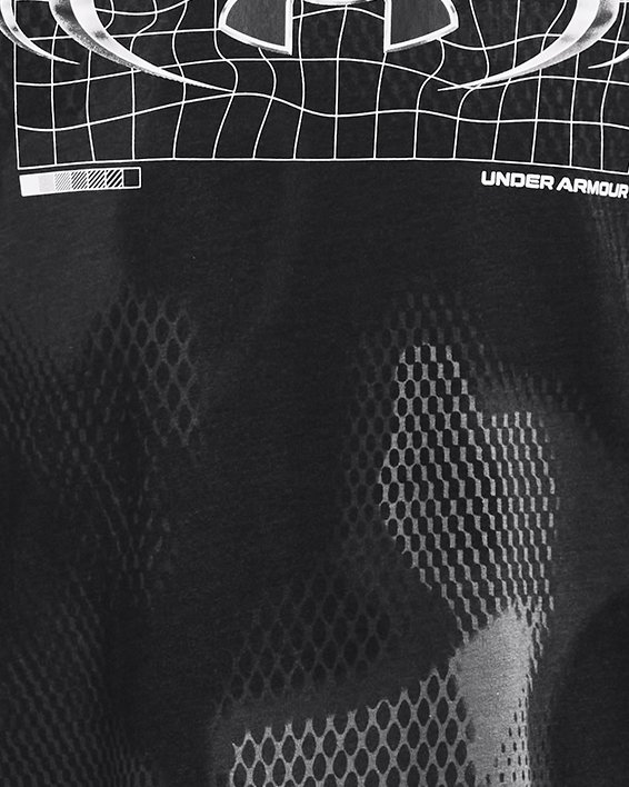 Men's UA Football All Over Print Metal Logo Short Sleeve in Black image number 6