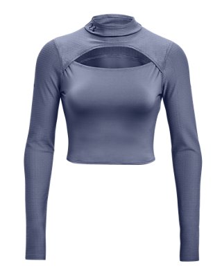 Playera Manga Larga UA RUSH&trade; Mock para Mujer, Purple, pdpMainDesktop image number 4