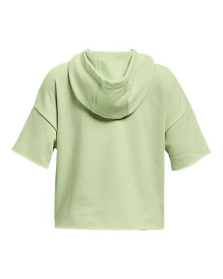 Girls' Project Rock Rival Fleece Script Short Sleeve Hoodie | Under Armour