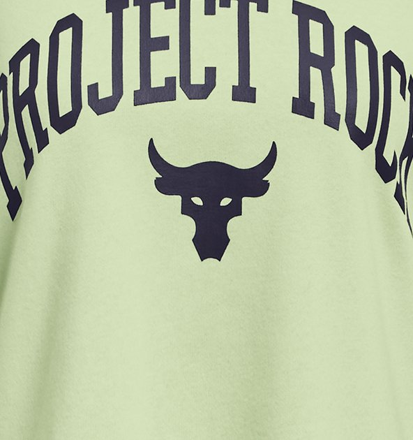 Under Armour Girls' Project Rock Rival Fleece Script Short Sleeve Hoodie