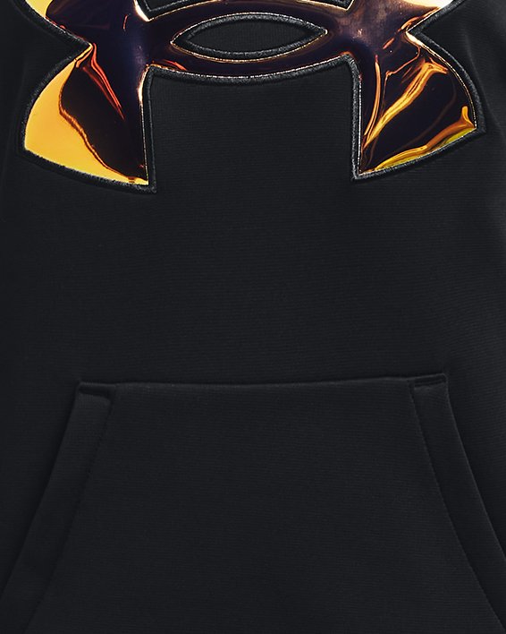 Sudadera con Capucha Armour Fleece® Iridescent Big Logo para Niña, Black, pdpMainDesktop image number 0