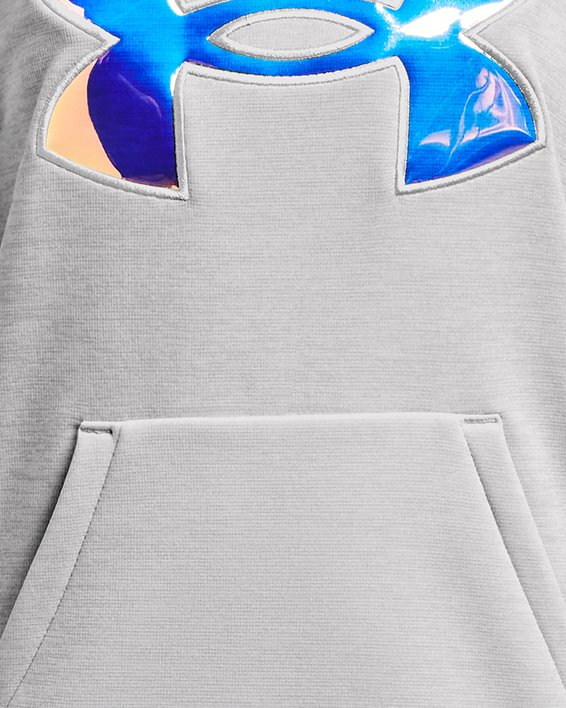 Sudadera con Capucha Armour Fleece® Iridescent Big Logo para Niña, Gray, pdpMainDesktop image number 0