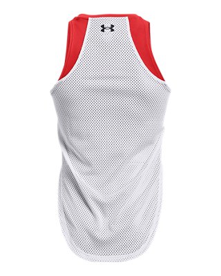 Playera sin mangas UA Mesh para mujer, Red, pdpMainDesktop image number 7