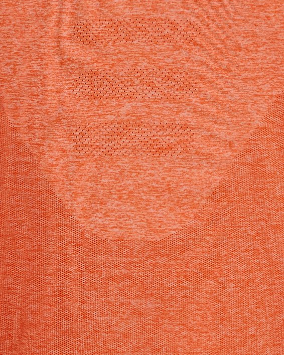 男士UA Seamless Stride短袖T恤 in Orange image number 5