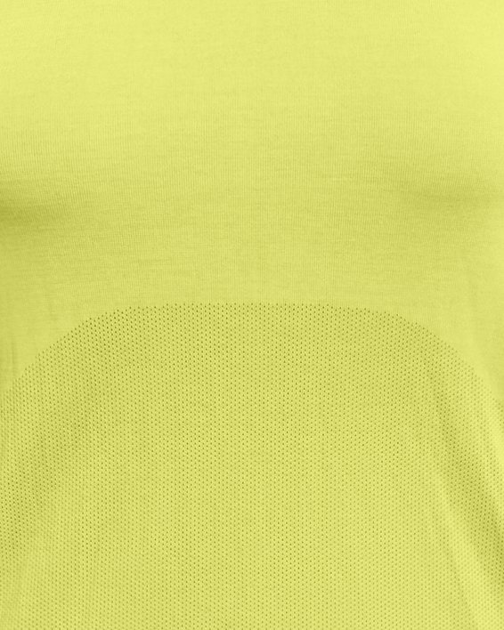 Women's UA Seamless Stride Short Sleeve, Yellow, pdpMainDesktop image number 4