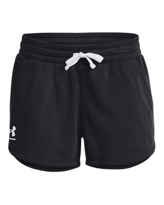 Shorts UA Rival Fleece para mujer, Black, pdpMainDesktop image number 4