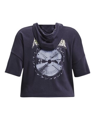 Women's Project Rock Rival Terry Short Sleeve Hoodie image number 5