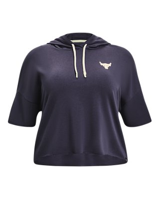 Women's Project Rock Rival Terry Short Sleeve Hoodie image number 4