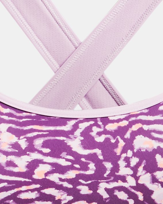 Bra deportivo Armour® Mid Crossback Printed para mujer, Purple, pdpMainDesktop image number 10
