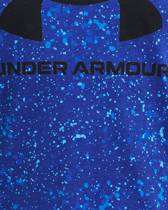 เสื้อแขนสั้น UA Sportstyle Logo Printed สำหรับเด็กผู้ชาย in Blue image number 0