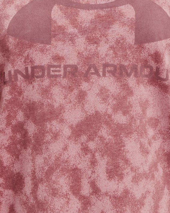 Women's UA Logo Printed Heavyweight Short Sleeve in Pink image number 4