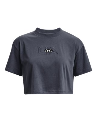Women's UA Branded Logo Crop Short Sleeve image number 4