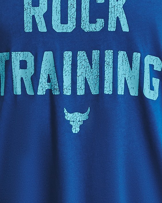 Men's Project Rock Training Short Sleeve, Blue, pdpMainDesktop image number 4