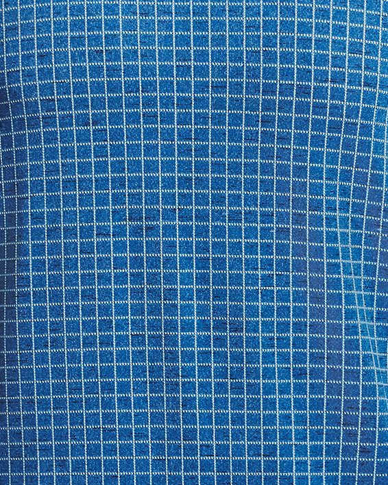 男士UA Seamless Grid短袖T恤 in Blue image number 4