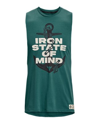 Playera sin mangas Project Rock Iron Muscle para hombre, Green, pdpMainDesktop image number 4