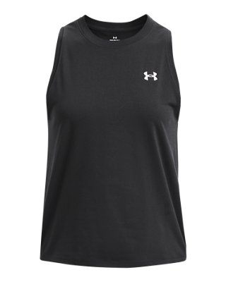 Women's UA Essential Cotton Stretch Tank, Black, pdpMainDesktop image number 5