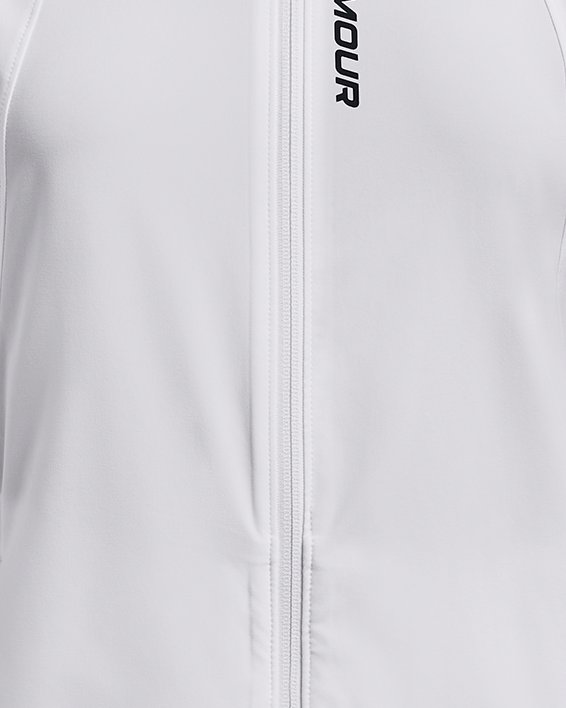 Women's UA OutRun The Storm Jacket in White image number 6