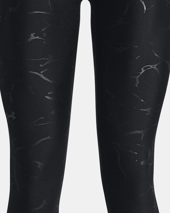 Women's HeatGear® No-Slip Waistband Emboss Leggings, Black, pdpMainDesktop image number 4