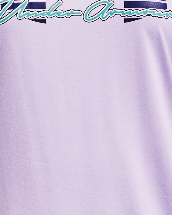 女士UA Tech™ Script短袖T恤 in Purple image number 4