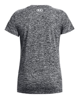 Playera manga corta UA Tech&trade; Twist Script para mujer, Black, pdpMainDesktop image number 5