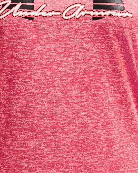 女士UA Tech™ Twist Script短袖T恤 in Pink image number 4