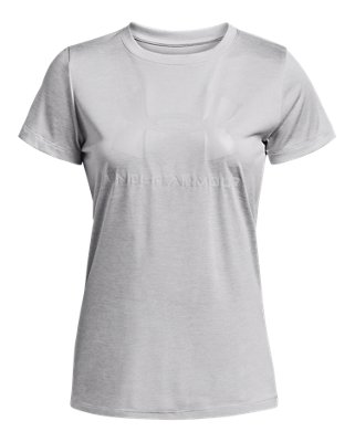 Playera UA Tech&trade; Twist Big Logo Gel para mujer, Gray, pdpMainDesktop image number 4