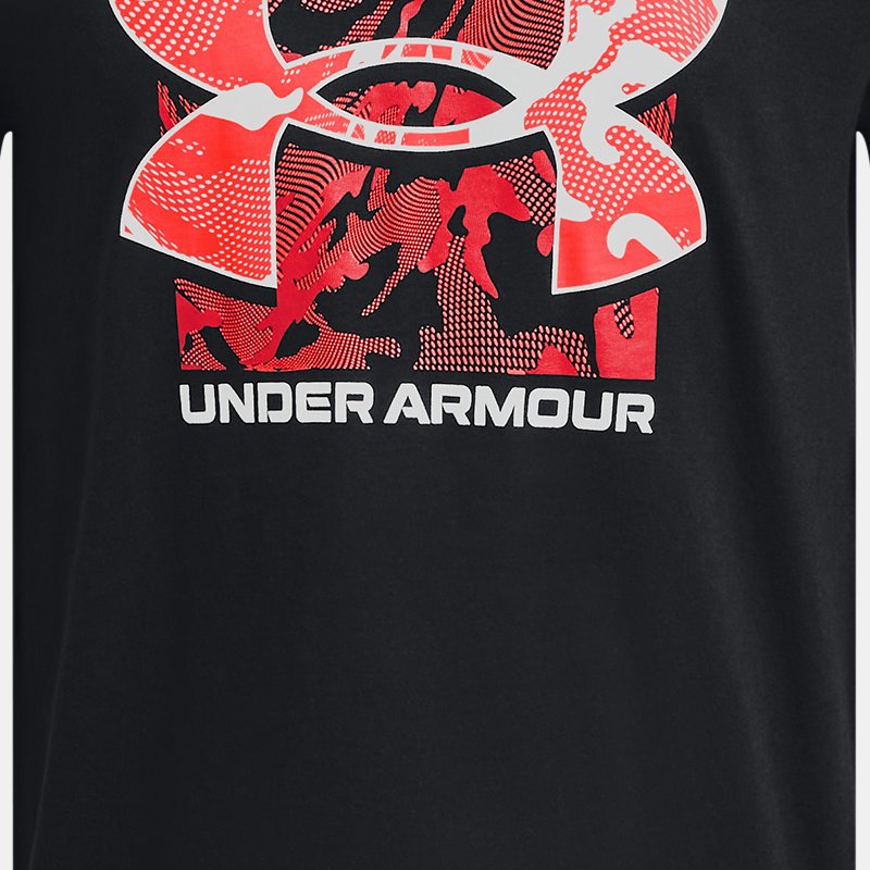 Boys' Under Armour Box Logo Camo Short Sleeve Black / White YLG (149 - 160 cm)