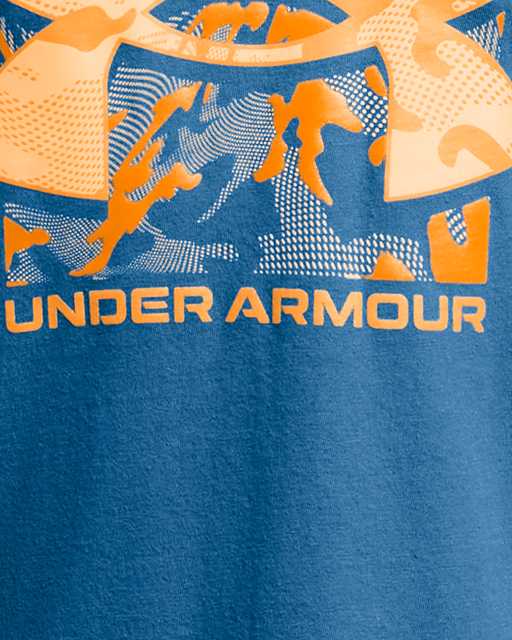 NWT Under Armour YSM Girls Light Blue/Royal Blue Graphic Print Logo Shorts  Set