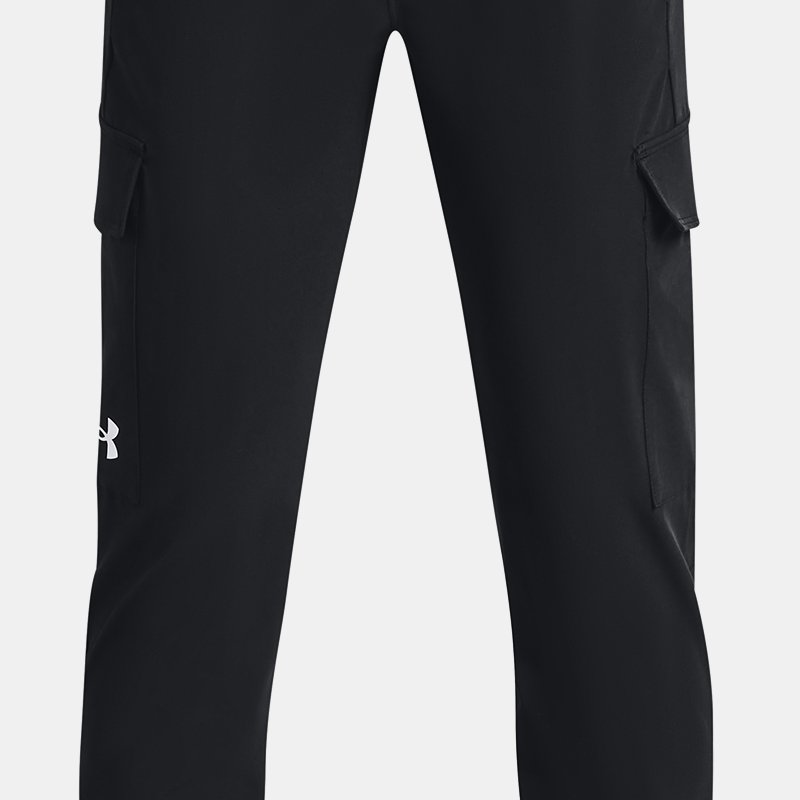 Boys'  Under Armour  Pennant Woven Cargo Pants Black / Black / White YLG (59 - 63 in)