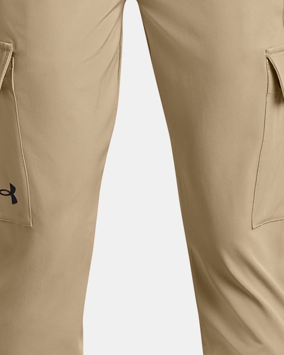 Boys' UA Pennant Woven Cargo Pants in Brown image number 0