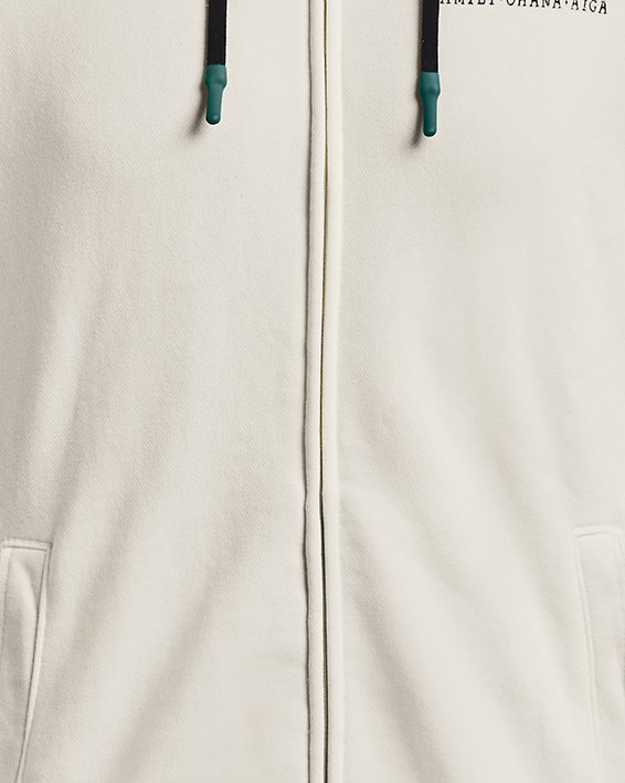 Men's Project Rock Heavyweight Terry Full-Zip in White image number 4