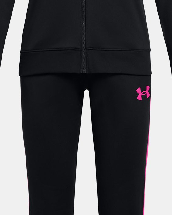 UA Strick-Trainingsanzug mit Kapuze für Mädchen, Black, pdpMainDesktop image number 0