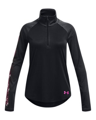 Sudadera con &frac12; Cremallera UA Tech&trade; Graphic para Ni&ntilde;a, Black, pdpMainDesktop image number 0