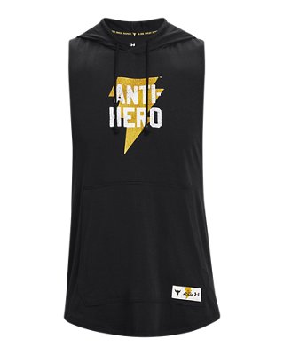 men's project rock black adam sleeveless hoodie