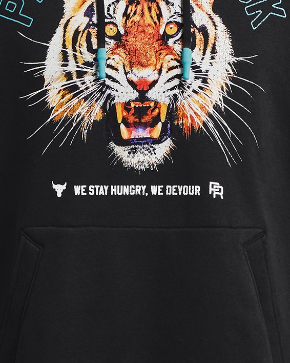 Sudadera con capucha Project Rock Rival Fleece Stay Hungry para hombre, Black, pdpMainDesktop image number 4