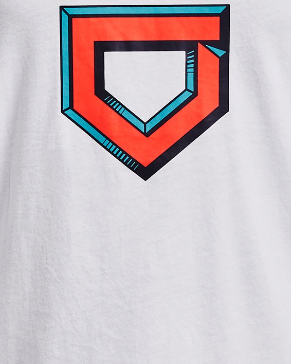 Boys' UA Baseball Logo Short Sleeve, White, pdpMainDesktop image number 0