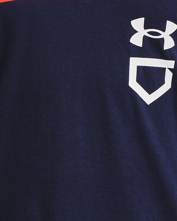 Boys' UA Baseball Script Short Sleeve, Blue, pdpMainDesktop image number 0