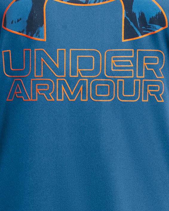 เสื้อกล้าม UA Tech™ Hybrid Print Fill สำหรับเด็กผู้ชาย in Blue image number 0