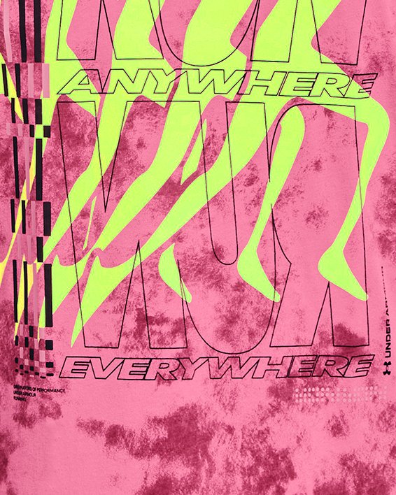男士UA Run Anywhere短袖T恤 in Pink image number 5