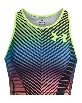 Women's UA Run Crop Top, Green, pdpMainDesktop image number 4
